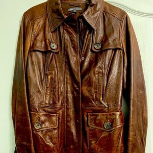Vince chocolate leather jacket!